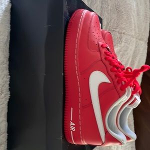 Nike Air Force 1 (ID) Women Sz 10. Red/white. Never worn, w/box